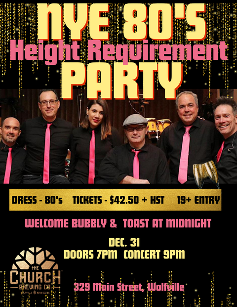 NYE DEC. 31ST, 2023 - 80'S Dance party - HEIGHT REQUIREMENT