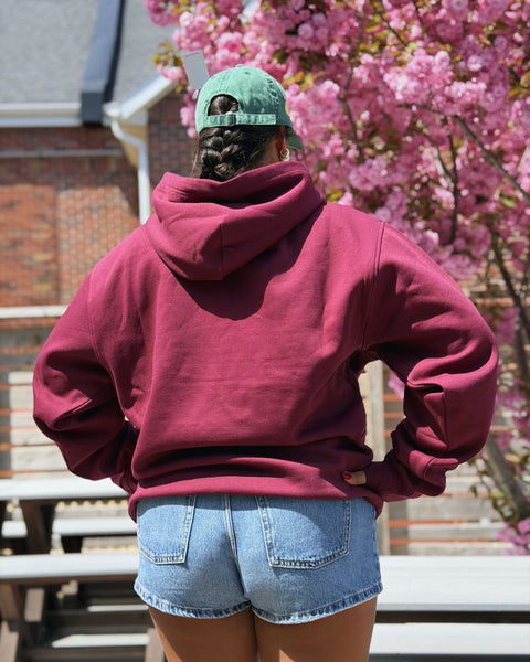 Tone on Tone Burgundy Crest Hoodie