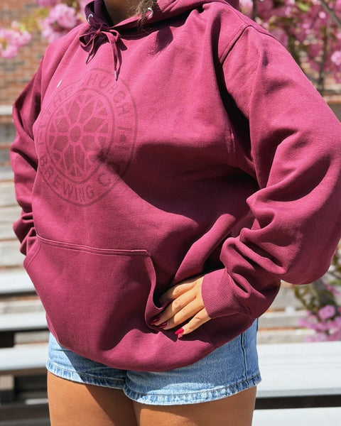 Tone on Tone Burgundy Crest Hoodie