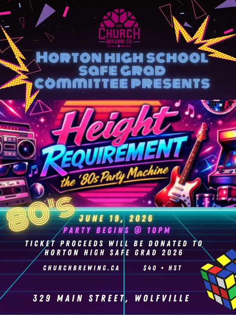 JUNE 19 - BACK TO THE 80'S - HORTON HIGH SAFE GRAD FUNDRAISER